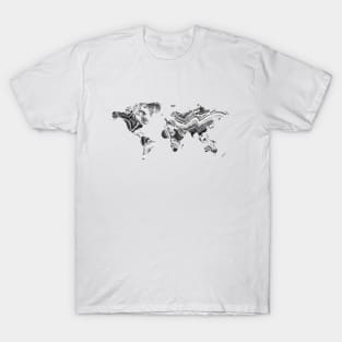 world map with agate marble texture T-Shirt